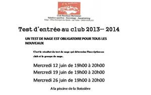 TEST pour la rentrée 2013 - 2014
