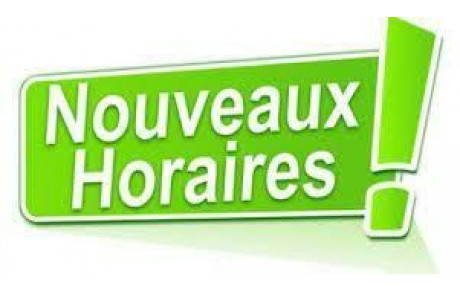 Nouveaux horaires entrainements